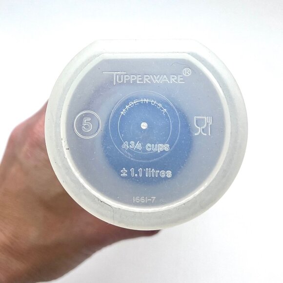 Vintage Tupperware Tall Pantry Container with Blue Lid - Picture 7 of 9